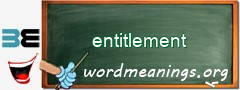 WordMeaning blackboard for entitlement